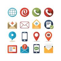 Contact Us icon set collection for websites and mobile applications vector