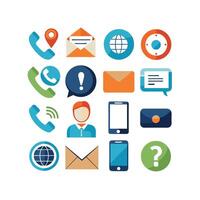 Contact Us icon set collection for websites and mobile applications vector