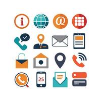 Contact Us icon set collection for websites and mobile applications vector
