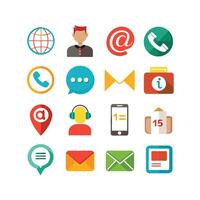 Contact Us icon set collection for websites and mobile applications vector