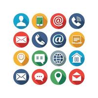 Contact Us icon set collection for websites and mobile applications vector
