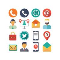Contact Us icon set collection for websites and mobile applications vector