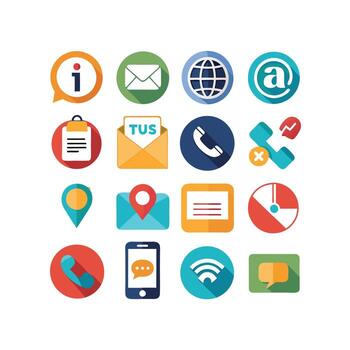 contacto nosotros icono conjunto colección para sitios web y móvil aplicaciones vector