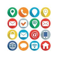 Contact Us icon set collection for websites and mobile applications vector