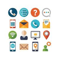 Contact Us icon set collection for websites and mobile applications vector