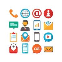 Contact Us icon set collection for websites and mobile applications vector
