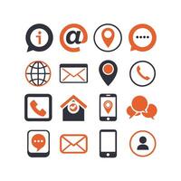 Contact Us icon set collection for websites and mobile applications vector