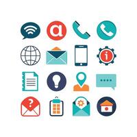 Contact Us icon set collection for websites and mobile applications vector