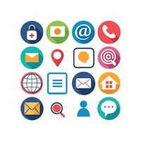 Contact Us icon set collection for websites and mobile applications vector