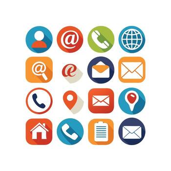 Contact Us icon set collection for websites and mobile applications vector