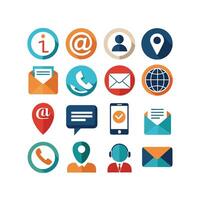 Contact Us icon set collection for websites and mobile applications vector
