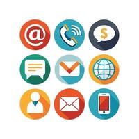 Contact Us icon set collection for websites and mobile applications vector