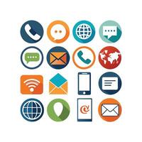 Contact Us icon set collection for websites and mobile applications vector