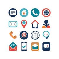 Contact Us icon set collection for websites and mobile applications vector