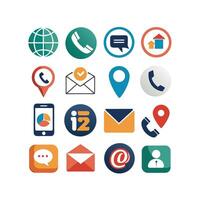 Contact Us icon set collection for websites and mobile applications vector
