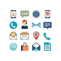 Contact Us icon set collection for websites and mobile applications vector