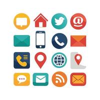 Contact Us icon set collection for websites and mobile applications vector
