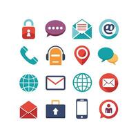 Contact Us icon set collection for websites and mobile applications vector