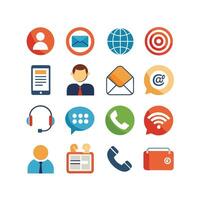 Contact Us icon set collection for websites and mobile applications vector