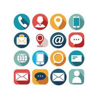 Contact Us icon set collection for websites and mobile applications vector