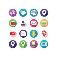Contact Us icon set collection for websites and mobile applications vector