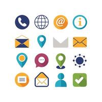 Contact Us icon set collection for websites and mobile applications vector