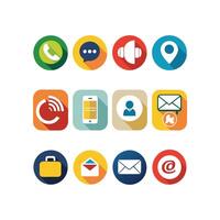 Contact Us icon set collection for websites and mobile applications vector