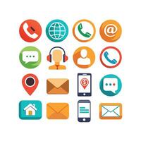 Contact Us icon set collection for websites and mobile applications vector