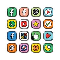 Social Media Icon Set Collection for websites and mobile applications. vector