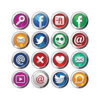 Social Media Icon Set Collection for websites and mobile applications. vector