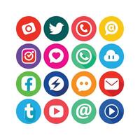 Social Media Icon Set Collection for websites and mobile applications. vector