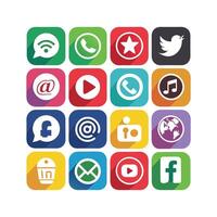 Social Media Icon Set Collection for websites and mobile applications. vector