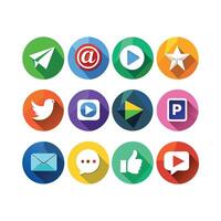 Social Media Icon Set Collection for websites and mobile applications. vector
