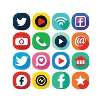 Social Media Icon Set Collection for websites and mobile applications. vector