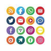 Social Media Icon Set Collection for websites and mobile applications. vector