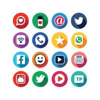 Social Media Icon Set Collection for websites and mobile applications. vector