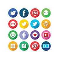 Social Media Icon Set Collection for websites and mobile applications. vector