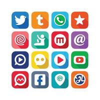 Social Media Icon Set Collection for websites and mobile applications. vector