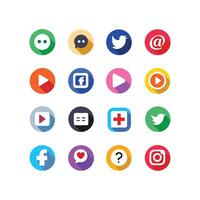 Social Media Icon Set Collection for websites and mobile applications. vector