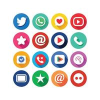 Social Media Icon Set Collection for websites and mobile applications. vector