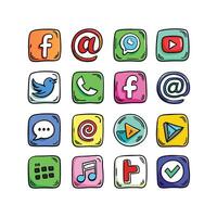 Social Media Icon Set Collection for websites and mobile applications. vector