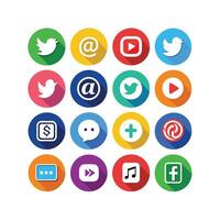 Social Media Icon Set Collection for websites and mobile applications. vector