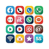 Social Media Icon Set Collection for websites and mobile applications. vector