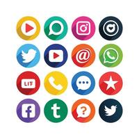 Social Media Icon Set Collection for websites and mobile applications. vector