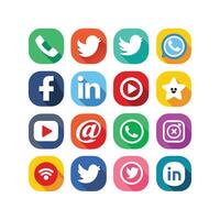 Social Media Icon Set Collection for websites and mobile applications. vector