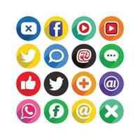 Social Media Icon Set Collection for websites and mobile applications. vector