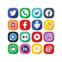Social Media Icon Set Collection for websites and mobile applications. vector