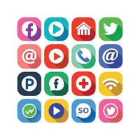 Social Media Icon Set Collection for websites and mobile applications. vector