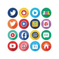Social Media Icon Set Collection for websites and mobile applications. vector