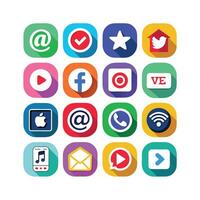 Social Media Icon Set Collection for websites and mobile applications. vector